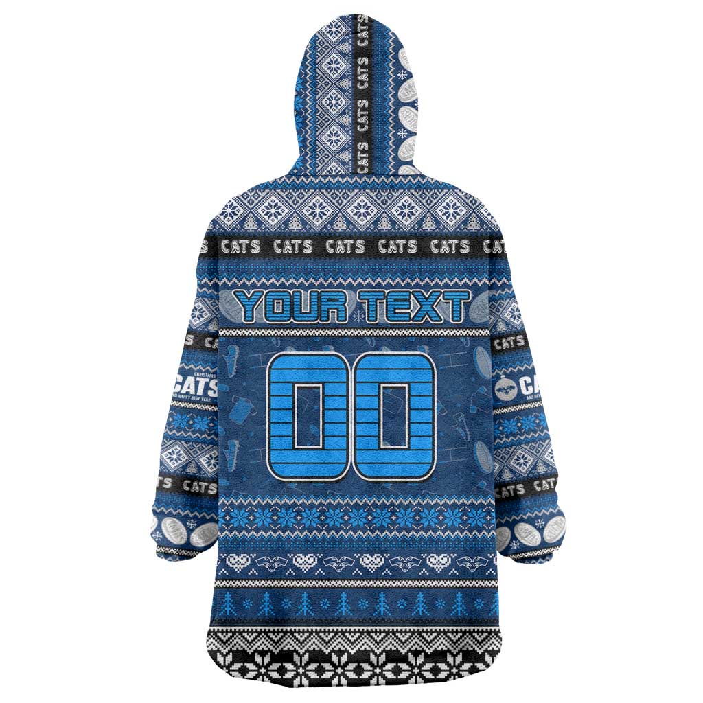 Personalized Cats Rugby Xmas Wearable Blanket Hoodie Australia AFL Mascot