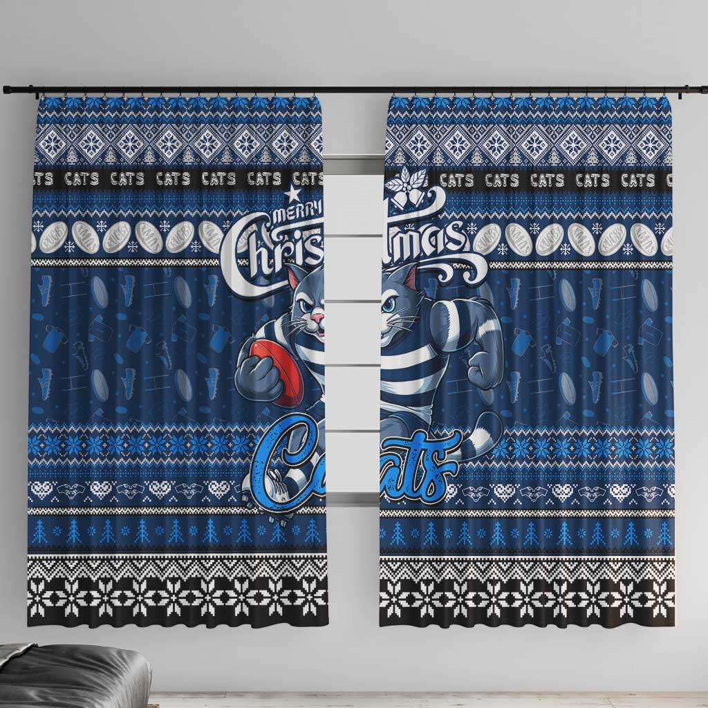 Cats Football Xmas Window Curtain Australia AFL Mascot