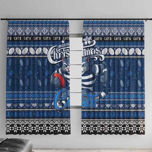 Cats Football Xmas Window Curtain Australia AFL Mascot