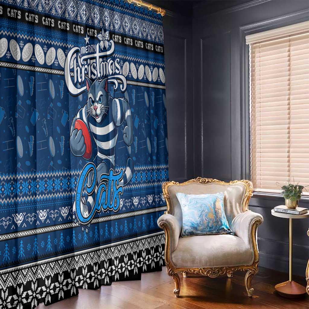 Cats Football Xmas Window Curtain Australia AFL Mascot