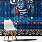 Cats Football Xmas Window Curtain Australia AFL Mascot