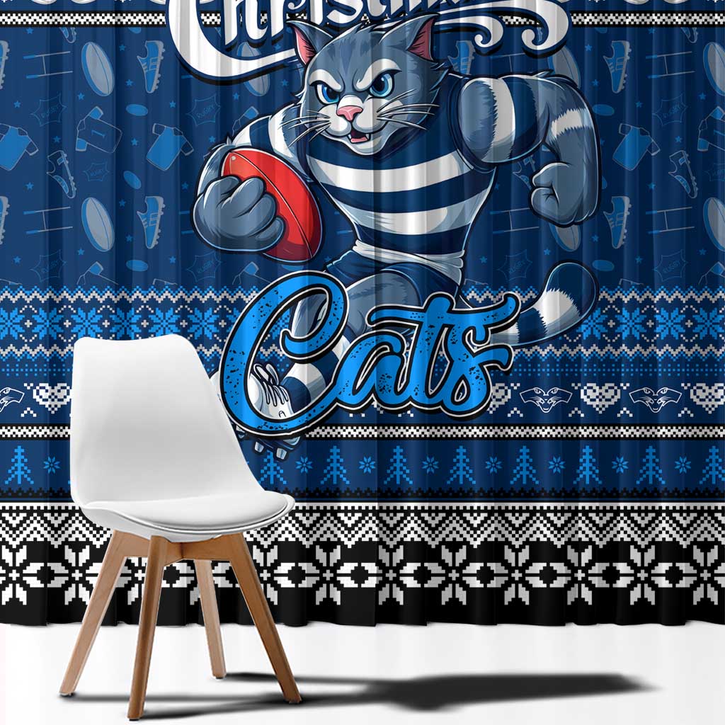 Cats Football Xmas Window Curtain Australia AFL Mascot