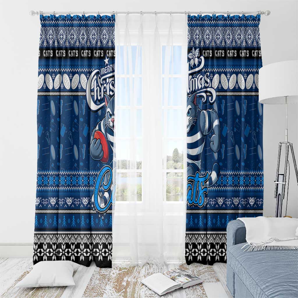 Cats Football Xmas Window Curtain Australia AFL Mascot
