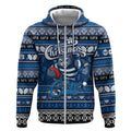 Personalized Cats Rugby Xmas Zip Hoodie Australia AFL Mascot