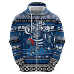 Personalized Cats Rugby Xmas Zip Hoodie Australia AFL Mascot