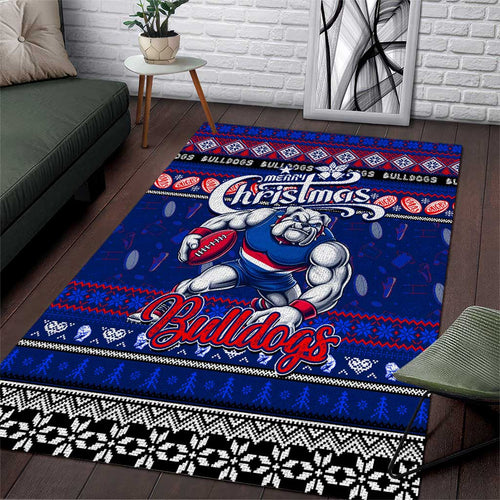 Bulldogs Football Xmas Area Rug Australia AFL Mascot