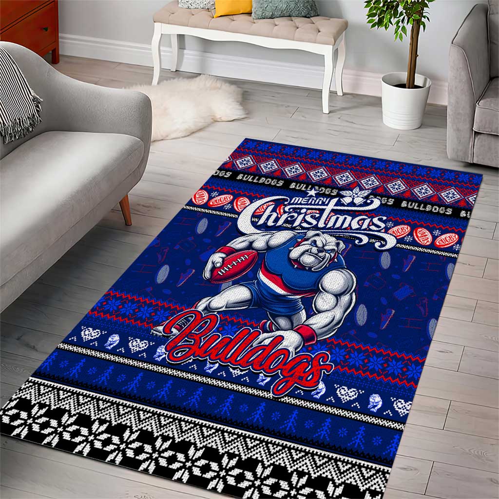 Bulldogs Football Xmas Area Rug Australia AFL Mascot