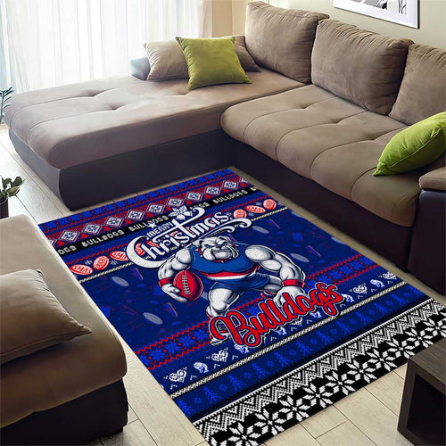 Bulldogs Football Xmas Area Rug Australia AFL Mascot