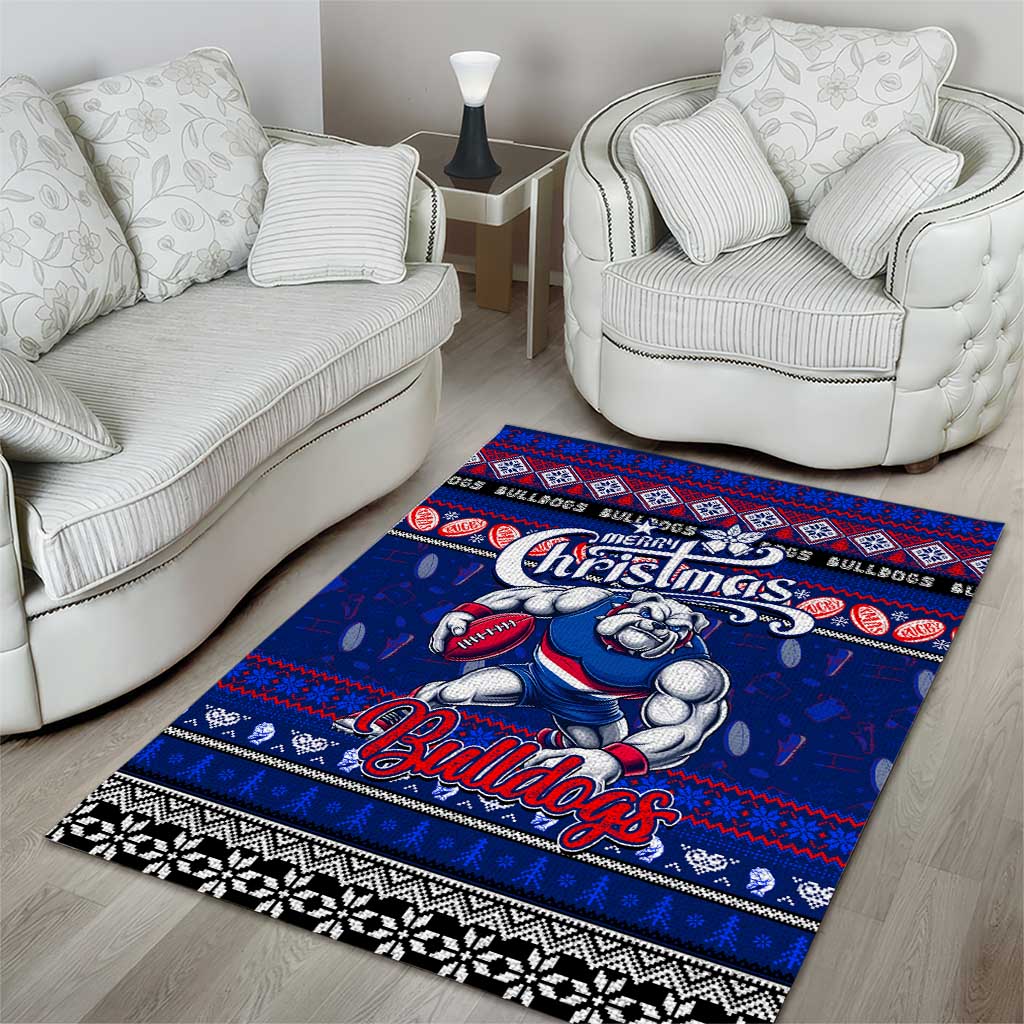 Bulldogs Football Xmas Area Rug Australia AFL Mascot