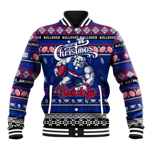 Personalized Bulldogs Rugby Xmas Baseball Jacket Australia AFL Mascot