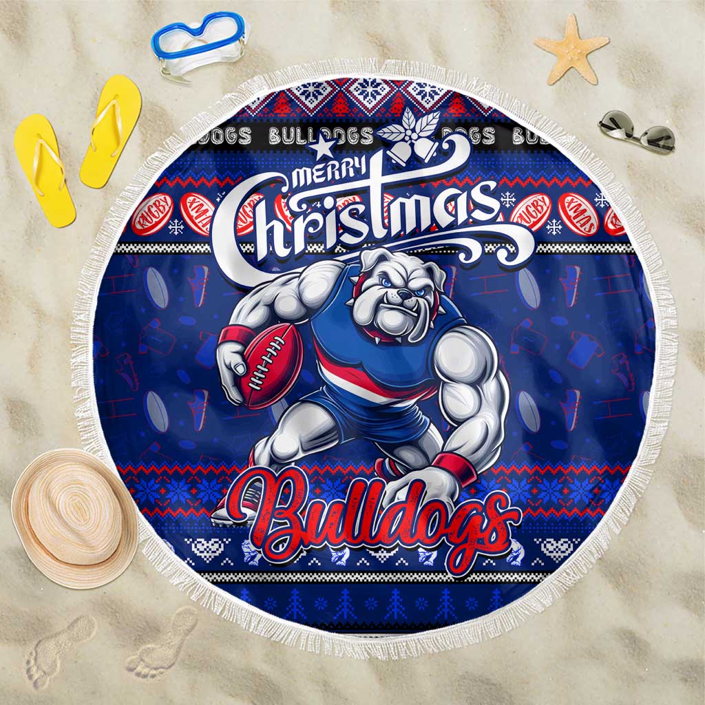 Bulldogs Football Xmas Beach Blanket Australia AFL Mascot