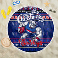 Bulldogs Football Xmas Beach Blanket Australia AFL Mascot