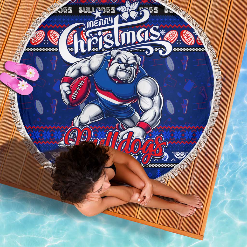 Bulldogs Football Xmas Beach Blanket Australia AFL Mascot