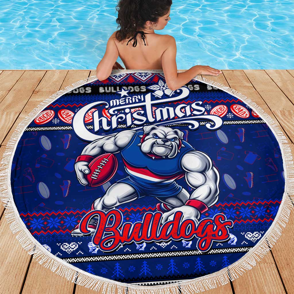 Bulldogs Football Xmas Beach Blanket Australia AFL Mascot