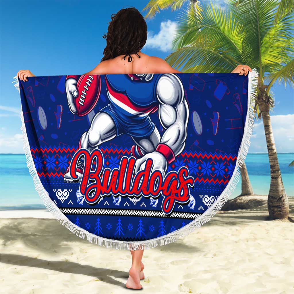 Bulldogs Football Xmas Beach Blanket Australia AFL Mascot