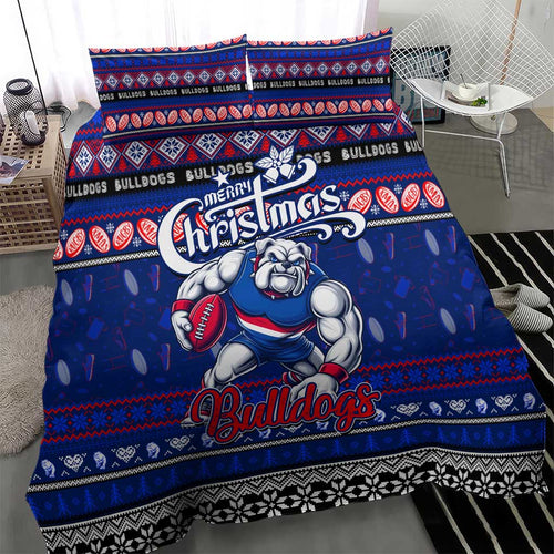 Bulldogs Football Xmas Bedding Set Australia AFL Mascot