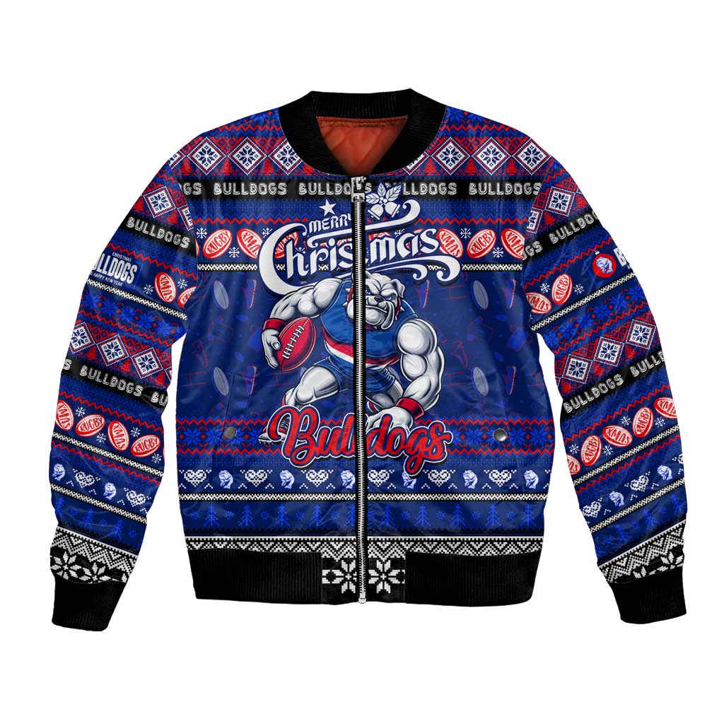 Personalized Bulldogs Rugby Xmas Bomber Jacket Australia AFL Mascot