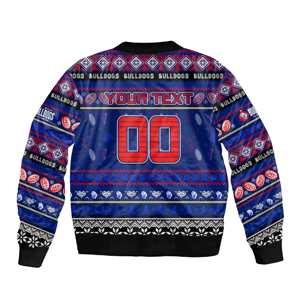 Personalized Bulldogs Rugby Xmas Bomber Jacket Australia AFL Mascot