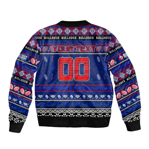 Personalized Bulldogs Rugby Xmas Bomber Jacket Australia AFL Mascot