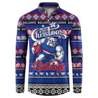 Personalized Bulldogs Rugby Xmas Button Sweatshirt Australia AFL Mascot