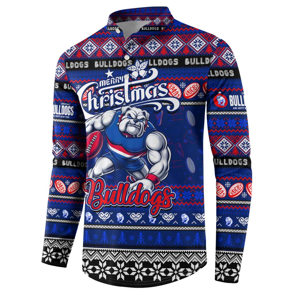 Personalized Bulldogs Rugby Xmas Button Sweatshirt Australia AFL Mascot