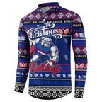 Personalized Bulldogs Rugby Xmas Button Sweatshirt Australia AFL Mascot