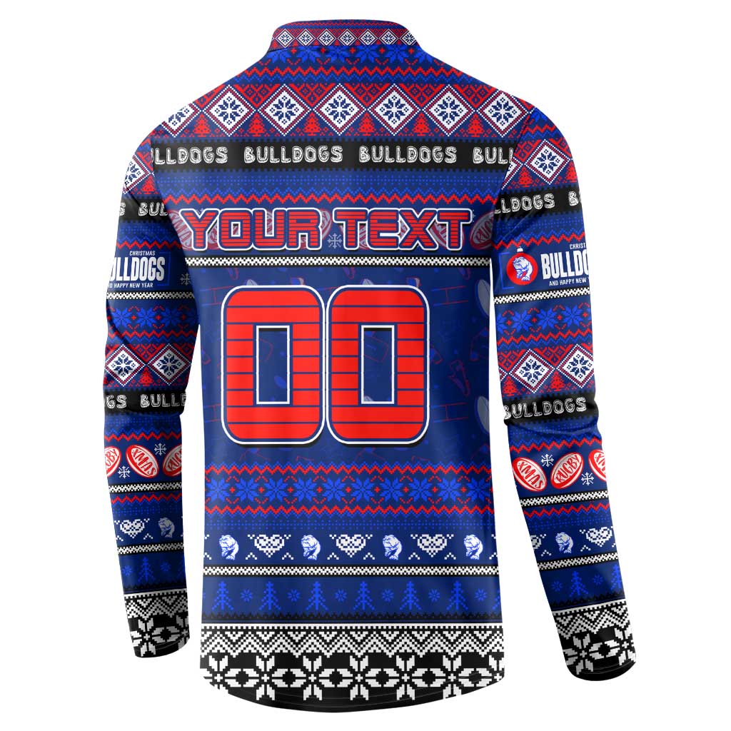 Personalized Bulldogs Rugby Xmas Button Sweatshirt Australia AFL Mascot