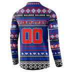 Personalized Bulldogs Rugby Xmas Button Sweatshirt Australia AFL Mascot