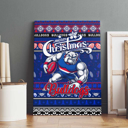Bulldogs Football Xmas Canvas Wall Art Australia AFL Mascot