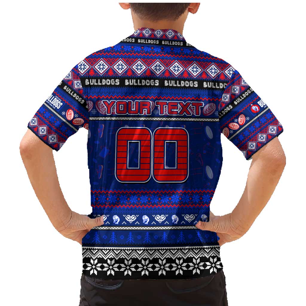 Personalized Bulldogs Rugby Xmas Family Matching Mermaid Dress and Hawaiian Shirt Australia AFL Mascot