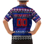 Personalized Bulldogs Rugby Xmas Family Matching Mermaid Dress and Hawaiian Shirt Australia AFL Mascot