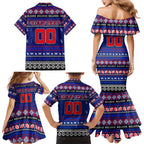 Personalized Bulldogs Rugby Xmas Family Matching Mermaid Dress and Hawaiian Shirt Australia AFL Mascot