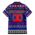Personalized Bulldogs Rugby Xmas Family Matching Mermaid Dress and Hawaiian Shirt Australia AFL Mascot