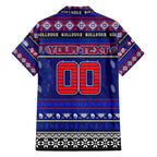 Personalized Bulldogs Rugby Xmas Family Matching Summer Maxi Dress and Hawaiian Shirt Australia AFL Mascot