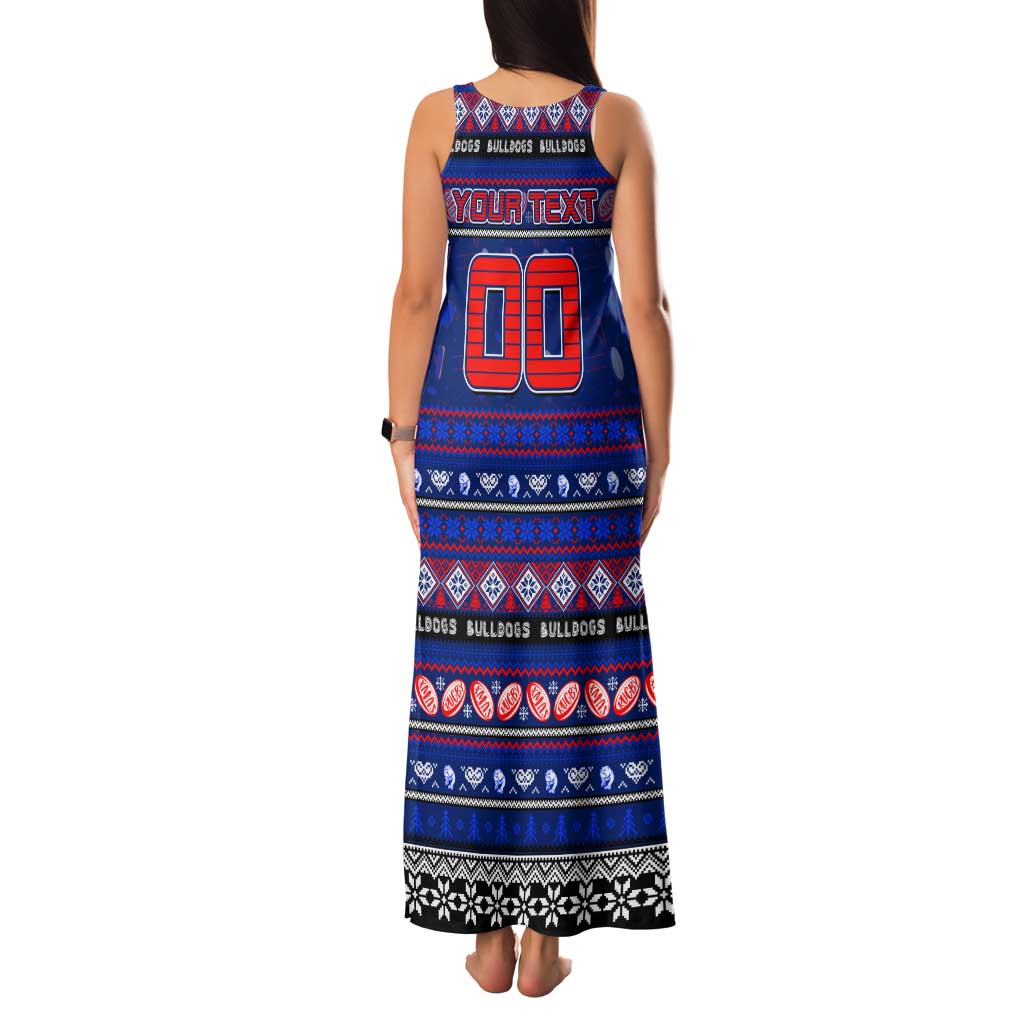 Personalized Bulldogs Rugby Xmas Family Matching Tank Maxi Dress and Hawaiian Shirt Australia AFL Mascot