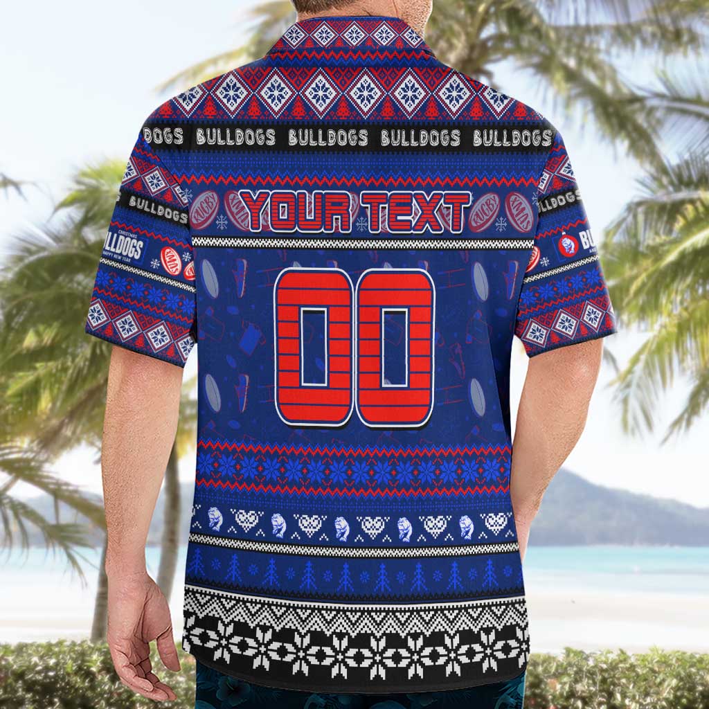 Personalized Bulldogs Rugby Xmas Hawaiian Shirt Australia AFL Mascot