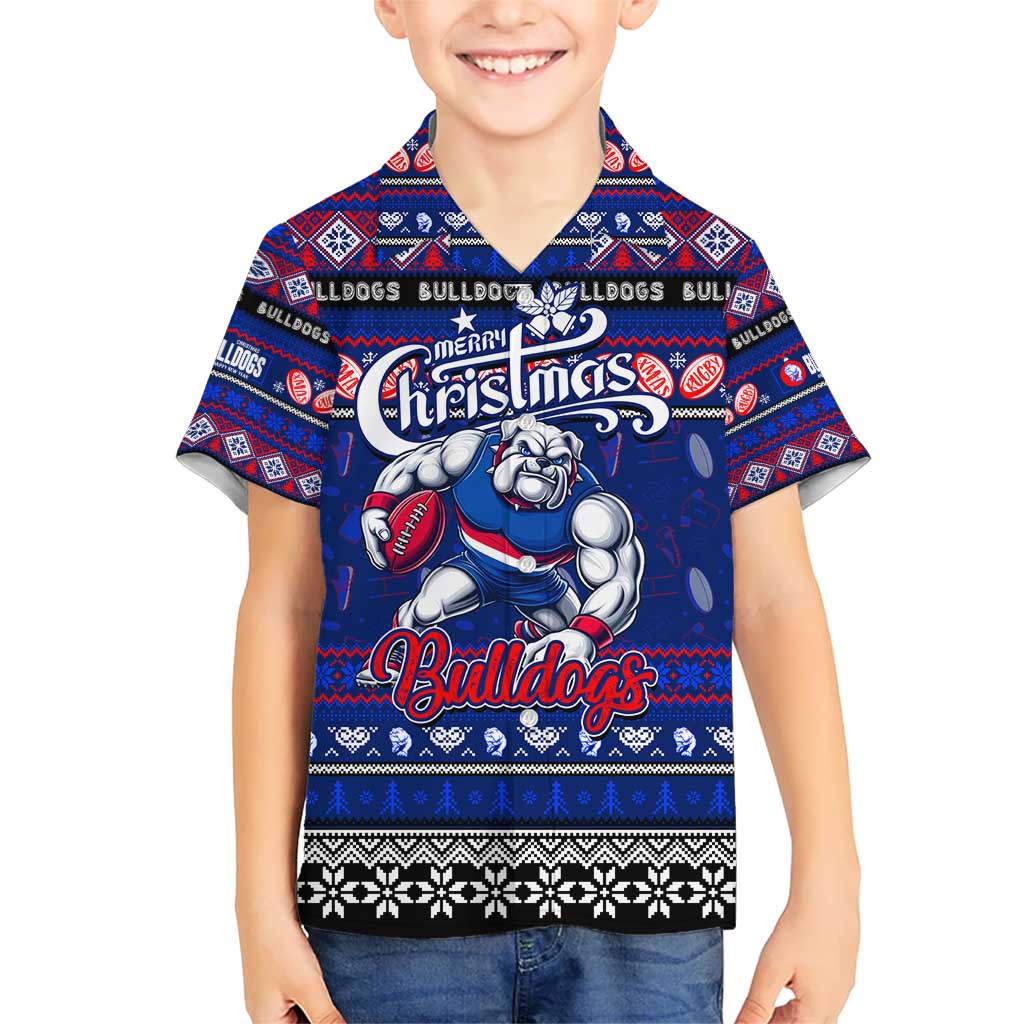 Personalized Bulldogs Rugby Xmas Kid Hawaiian Shirt Australia AFL Mascot
