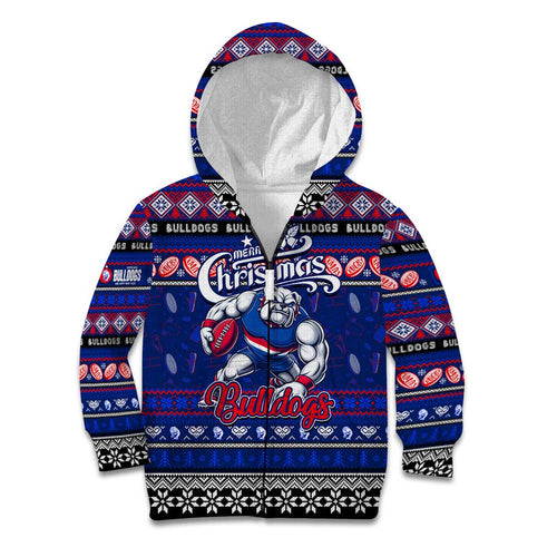 Personalized Bulldogs Rugby Xmas Kid Hoodie Australia AFL Mascot