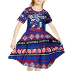 Personalized Bulldogs Rugby Xmas Kid Short Sleeve Dress Australia AFL Mascot