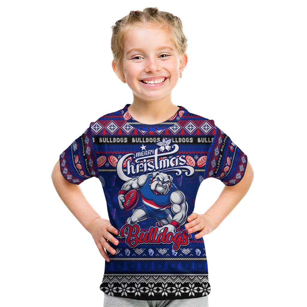 Personalized Bulldogs Rugby Xmas Kid T Shirt Australia AFL Mascot