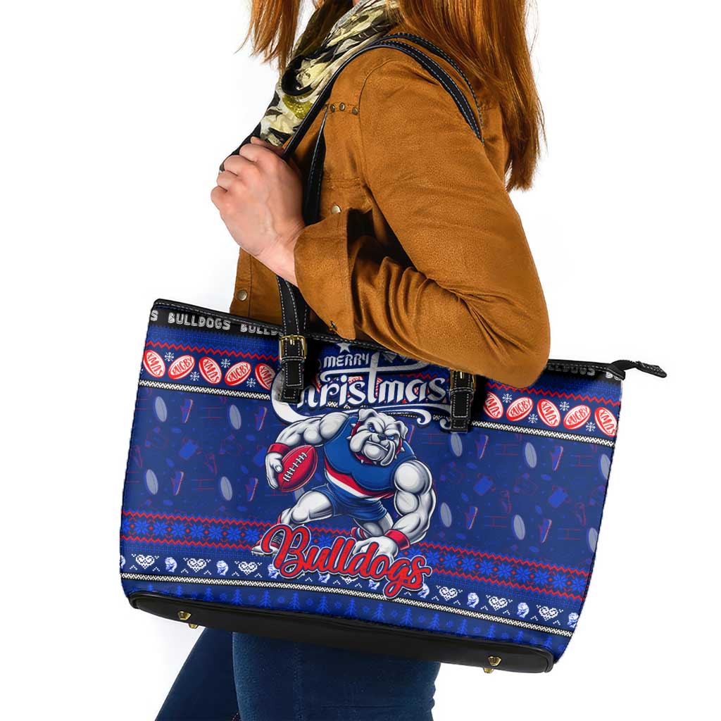 Bulldogs Football Xmas Leather Tote Bag Australia AFL Mascot