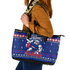Bulldogs Football Xmas Leather Tote Bag Australia AFL Mascot