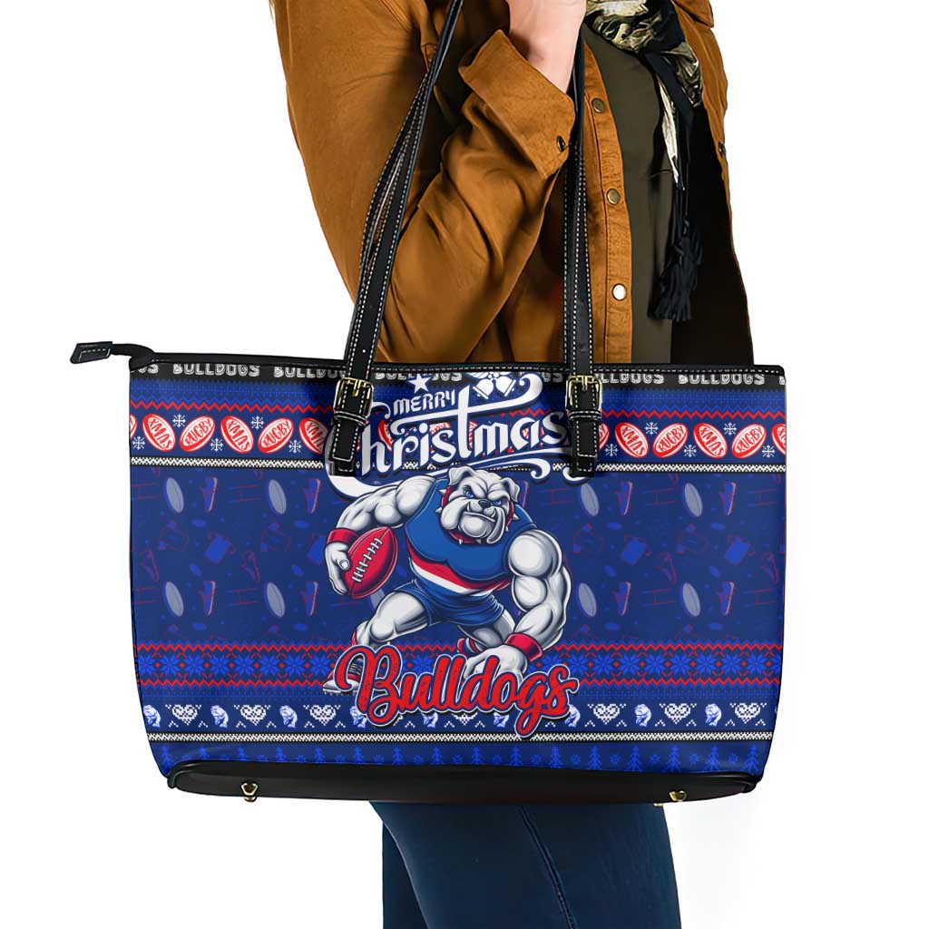 Bulldogs Football Xmas Leather Tote Bag Australia AFL Mascot
