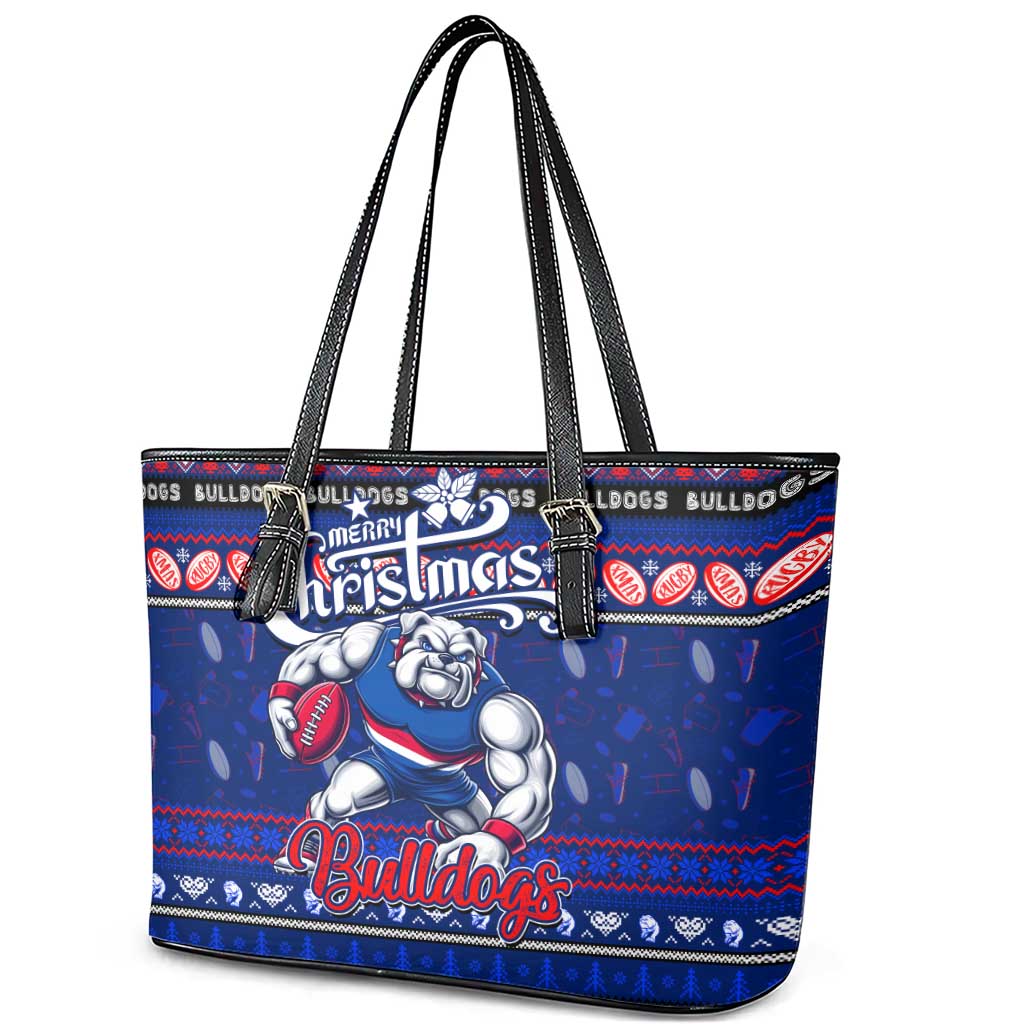 Bulldogs Football Xmas Leather Tote Bag Australia AFL Mascot