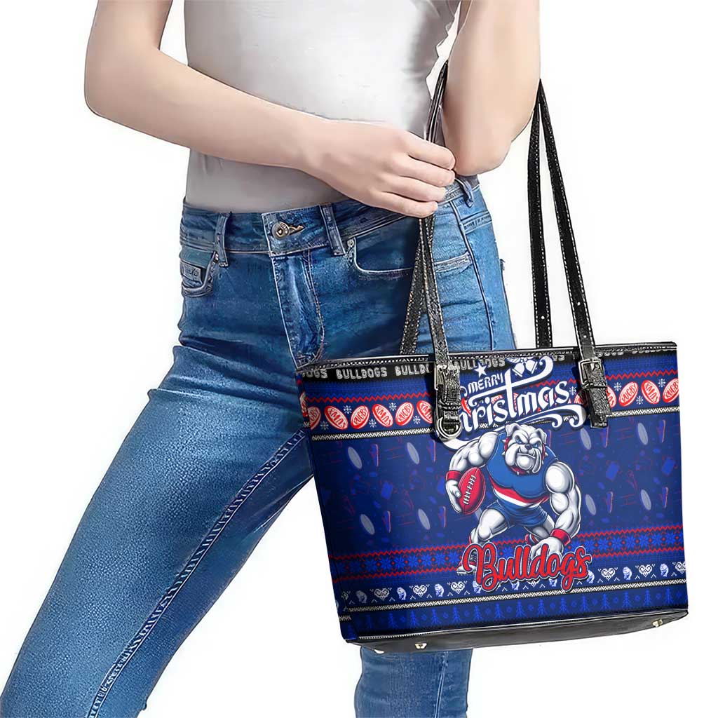 Bulldogs Football Xmas Leather Tote Bag Australia AFL Mascot