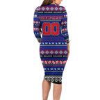 Personalized Bulldogs Rugby Xmas Long Sleeve Bodycon Dress Australia AFL Mascot