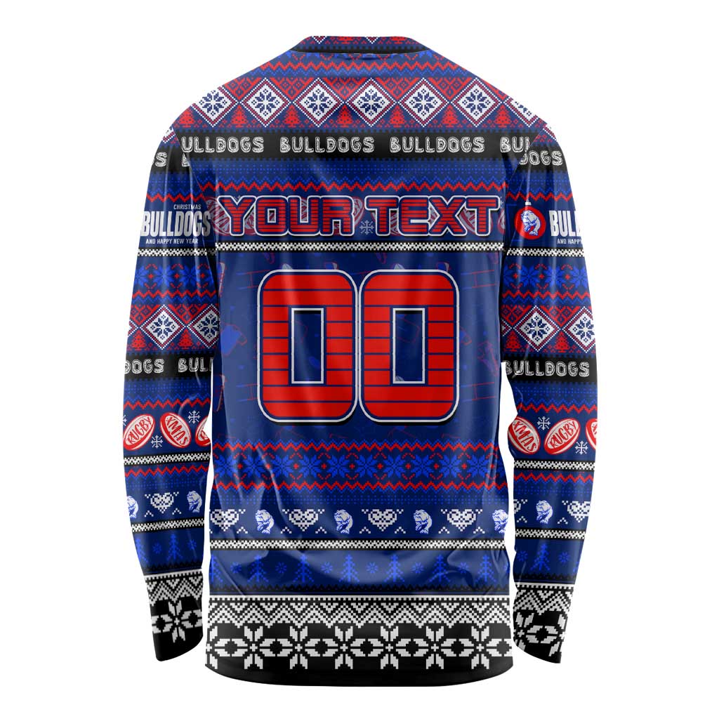 Personalized Bulldogs Rugby Xmas Long Sleeve Shirt Australia AFL Mascot