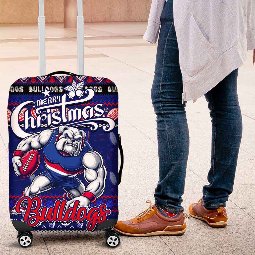 Bulldogs Football Xmas Luggage Cover Australia AFL Mascot