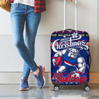 Bulldogs Football Xmas Luggage Cover Australia AFL Mascot