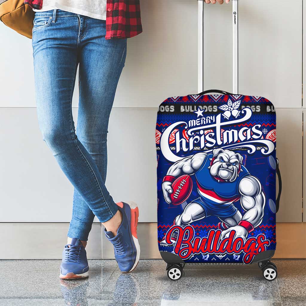 Bulldogs Football Xmas Luggage Cover Australia AFL Mascot